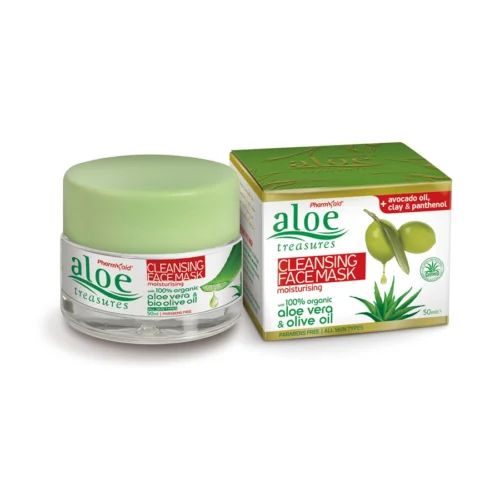 Aloe Treasures Face Mask Avocado Очищающая и увлажняющая маска для лица с авокадо, 50ml
