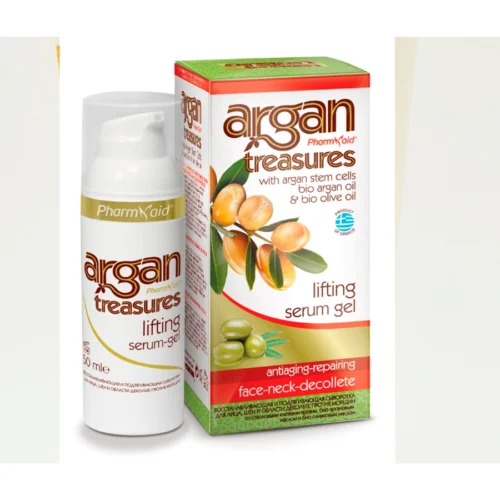Argan Treasures Lifting Facial Serum Gel, Сыворотка против старения, которая помогает подтянуть, укрепить и оживить кожу лица, шеи и зоны декольте, 30ml