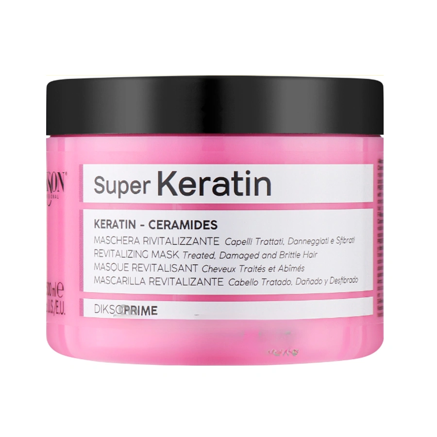 Восстанавливающая маска DiksoPrime Super Keratin Mask для окрашенных, поврежденных и ломких волос, с кератином и церамидами, 500ml — изображение 2