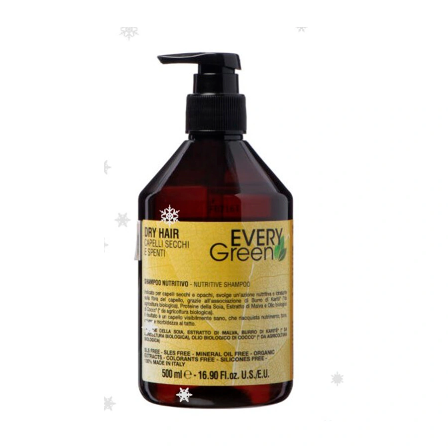 EveryGreen Dry Hair Питательный и увлажняющий шампунь для сухих волос, 500 ml