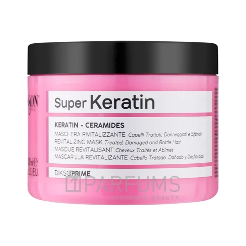 Восстанавливающая маска  DiksoPrime Super Keratin Mask для окрашенных, поврежденных и ломких волос, с кератином и церамидами, 500ml