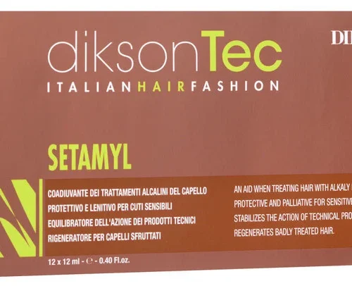 Dikson Setamyl ампулы для волос, защита перед окрашиванием и другой хим.обработкой, 12*12ml